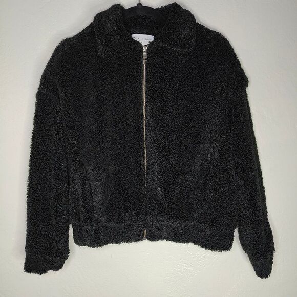 Michael Stars Black Teddy Bomber Jacket - Picture 2 of 9